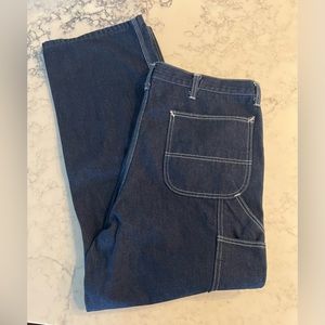 Vintage Roebucks Carpenter Jeans 40x30 Relaxed Fit Blue Dark Wash Denim EUC